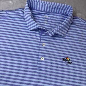 Johnnie-O Golf Polo Shirt Mens XXL Purple Blue Striped Bay Hill Short Sleeve